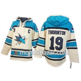 Dresovi San Jose Sharks Joe Thornton 19 Cream Hoodie Sawyer - Muške